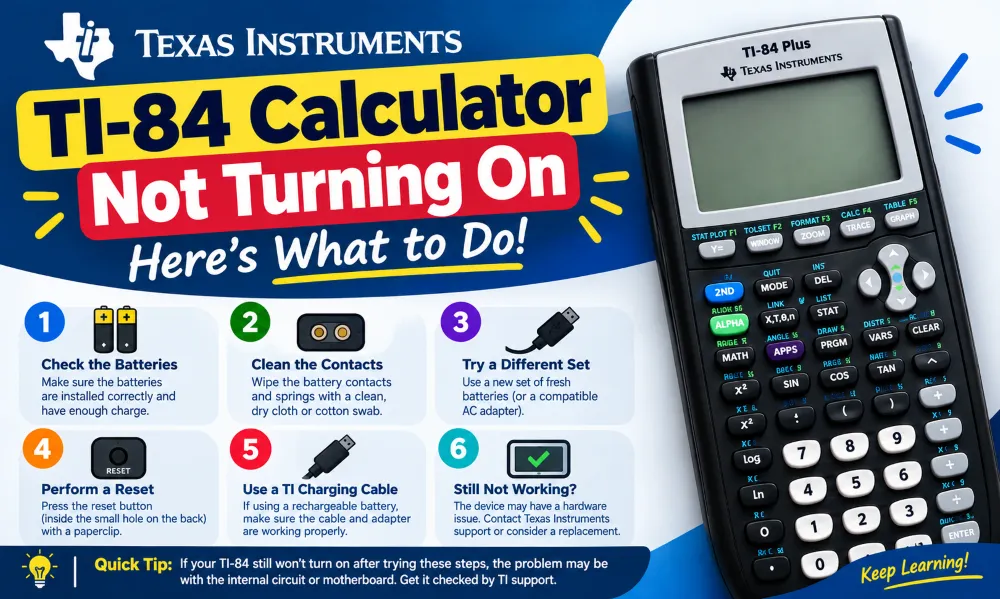 TI-84 Calculator Not Turning On: Complete Troubleshooting Guide