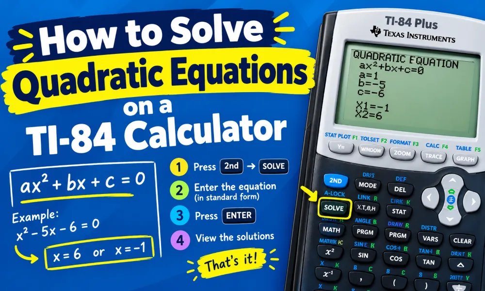 How to Solve Quadratic Equations on a TI-84