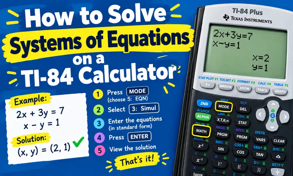 How to Solve Systems of Equations on a TI-84